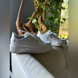 Nike All-White Leather AF1 Sneakers